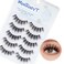 False Eyelashes Natural Lashes Wispy Lashes False EyelashesLightweight Natural Look Invisiband for Comfor Natural Flared Eyelashes False Eye Lashes Soft Fluffy Lashes 5 Pairs (10-14MM)