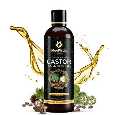 Pure Cold Pressed Castor Hair Oil For Hair Growth, Stronger Hair, Skin Care, Nails, 100% Pure &amp; Natural, Moisturising Dry Skin, Nails, Eyelash, 200ml (6.76 fl.oz)