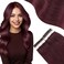 Moresoo Wine Red Tape in Human Hair Extensions Tape in Burgundy Hair Extensions Real Human Hair Wine Red Hair Invisible PU Glue in Hair Extensions 14 Inch #99J 20pcs 40g