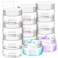 MotBach 10 Pack 4oz Plastic Jars with Lids, 120ml Clear Round Cosmetic Containers Makeup Jars,Travel Size Container Jar for Lotion Cream Eyeshadow Sample Powder Slime Ointment Salve Balm Storage