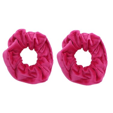 Velvet Scrunchies Ultra Soft - Set of 2 (Hot Pink)