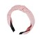 Motique Accessories Satin Turban Knot Headband with Silver Gems for Women and Girls (Light Pink Studs)