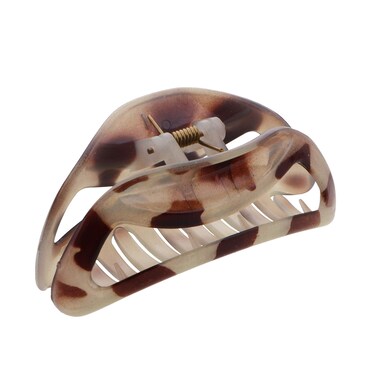 3.5 Inch Cutout Acrylic Jaw Clip Hair Claw Clip For Women - Silver Leopard Print