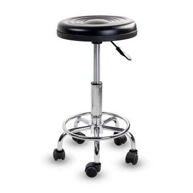 Mount-It! Adjustable Stool with Wheels Backless Rolling Doctor Stools, Hydraulic Swivel Chair for Spa, Salon, Medical Office, Tattoo, Home, Car Shop, Massage