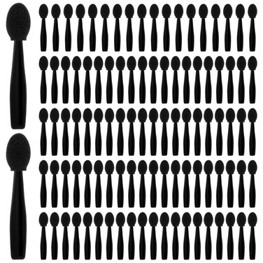 Eyeshadow Applicators, 100PCS Disposable Eyeshadow Brush Set Dual Sides Eye Shadow Brushes Mini Portable Travel Eye Shadow Applicator Sticks Multipurpose Eye Makeup Brushes with Sponge Tip for Women