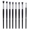 MSQ Eye Makeup Brushes Eyeshadow Makeup Brushes Set with Soft Synthetic Hairs &amp; Real Wood Handle for Eyeshadow, Eyebrow, Eyeliner, Blending (Black, 8PCS)