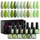 MTSSII Green Gel Nail Polish Set 12 Pcs Sage Green Forest Green Gel Polish Lime Olive Emerald Green Nail Polish Soak Off Gel Nail Kit Holiday Gift Home DIY Salon for Women