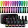 MTSSII Reflective Glitter Neon Gel Nail Polish Set, 12 Colors Gel Nail Polish Set Nails Gel Blue Hot Pink Purple Green Soak Off Uv Led Gel Nail Polish Kit Nail Gift for Her