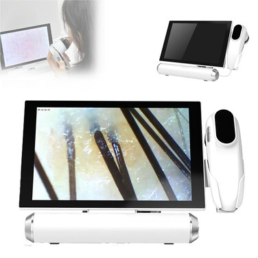 11 Inch Skin Diagnosis Hair Analyzer/Skin and Hair Analyzer Machine/Scalp Hair Follicle Detector with 4 Spectral Detection, 50/200 Times Magnification
