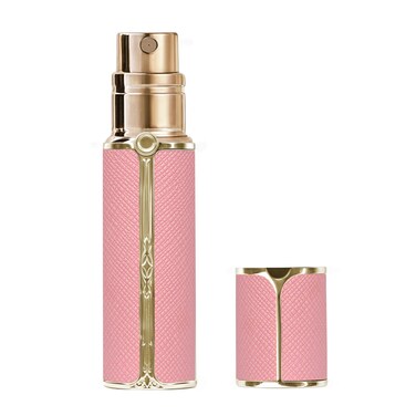 AF00PK Leather Perfume atomiser, 10ml Bottom Fill Travel Perfume Bottle, Refillable Perfume Dispenser for Women &amp; Men (Pink 10ml)
