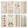8 Sheets Metallic Gold Temporary Tattoos, Muulaii Shimmer Waterproof Fake Tattoos Long Lasting Gold Silver Glitter Stickers in Bracelets, Back, Wrist and Arm Bands