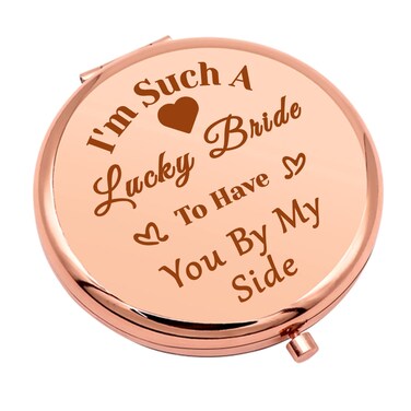Bridesmaid Gift Compact Makeup Mirror for Friend Sister Maid of Honor Gift from Bride Wedding Bridal Shower Present Bachelorette Party Bridesmaid Thank You Present Folding Makeup Mirror