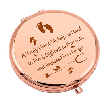 Nurse Gift Midwife Gifts Compact Makeup Mirror Doula Thank You Labor Delivery Nurse Present Appreciation Present for OB Doctor Pocket Makeup Mirrors Nurse's Day Birthday Retirement