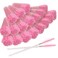 500PCS Disposable Eyelash Brushes - Upgraded Mascara Wands &amp; Makeup Applicators Kit for Eyelash Extensions Makeup and Eyebrow Grooming(Pink)