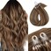 MY-LADY Microlink Hair Extensions Microbead Human Hair Extensions 18 Inch Micro Loop Blonde Hair Extensions Real Human Hair Medium brown mix Dark Blonde Cold Fusion Extensions Micro Link #4/27