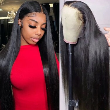 22 Inch Lace Front Wigs Human Hair 13x6 Straight Frontal Wigs Human Hair HD Lace 150% Density 13x6 Lace Front Wigs Human Hair Pre Plucked Bleached Knots Straight Human Hair Wigs for Women Glueless