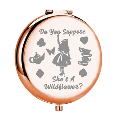 MYOSPARK Wonder Land Inspired Gifts Fairy Tales Gift Do You Suppose She's A Wildflower Compact Makeup Mirror ALS Fans Gift (You Suppose Mirror)