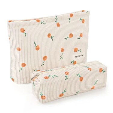 Makeup Bag, Cosmetic Bags for Women, Large Capacity Make up Bag and Brush Storage Bag,Corduroy Makeup bag Set,Aesthetic Women Handbags Purses, Travel Essentials Aesthetic Stuff