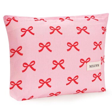 Floral Makeup Bag, Cosmetic Bags for Women, Large Capacity Make up Bag,Cute Bow Makeup Bag,Aesthetic Women Handbags Purses, Travel Essentials Aesthetic Stuff