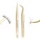 NAGARAKU Tweezers for Eyelash Extensions Straight and Curved Precision Professional Volume Easy Fanning lash Precise Point 1 Pair Tweezers for Lash(M-01 and M-02)