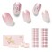 NAILOG Semi Cured Gel Nail Strips, 34 pcs Salon-Quality Gel Nail Stickers, Long Lasting Nail Wraps for Women with Soft Gel Finish (Pink Lane)