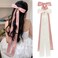 NAISIER 21 inch Silky Satin Hair Accessories: Large Ribbon Bows, Ponytail Holders, Silk Bowknots, and Metal Barrettes in Pink &amp; White