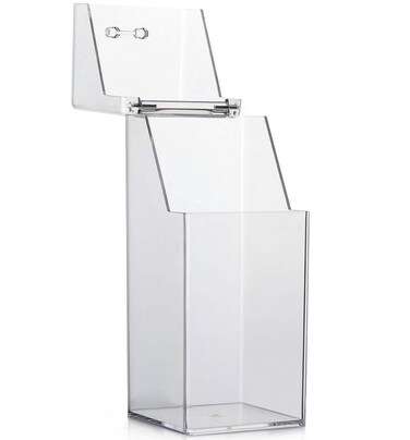 1PC Clear Acrylic Makeup Brushes Holder with Lid Cosmetic Brushes Organizer Waterproof Cosmetic Storage Display Box Case for Dressing Tables and Vanity