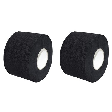 2 Rolls Barber Neck Strips Disposable Strentchy Paper Neck Bands Hairdressing Stretchy Wrap Barber Accessories for Salon Haircutting Styling (Black)