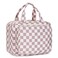 Narwey Hanging Toiletry Bag for Women Travel Makeup Bag Organizer Toiletries Bag for Travel Size Essentials Accessories Cosmetics (Dusty Rose Checkerboard (Medium))