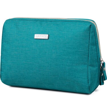 Narwey Makeup Bag Travel Cosmetic Bag Organizer Toiletry Bag Make Up Bags with Compartments for Women Girls (Large, Teal)