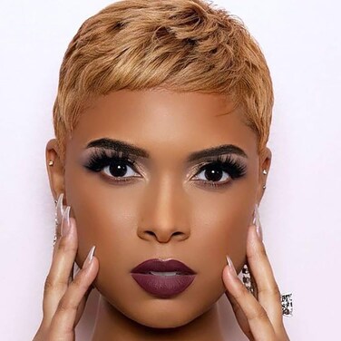 Short Pixie Cuts Hair Wigs African American Short Wig Female Hairstyles (9627-huangse)