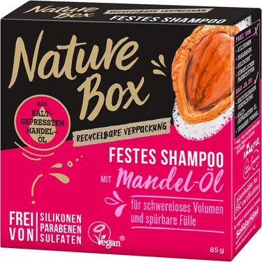 NATURE BOX Solid Shampoo Almond Oil 1 Pack (1 x 85 g)