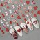 Love Heart Nail Stickers Decals Red White Nail Stickers for Nail Art Self Adhesive Nail Decals Bow Candy Nail Design for Women 5D Embossed Nail Supplies Nail Art Decorations