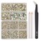 8000pcs Non Hotfix Rhinestones 10 Sizes Flatback Crystal Glass Rhinestones with Tweezers and Picking Pen for Nail Art Clothes Bags Phone Decorations Crafts DIY (001ab Crystal AB Mix SS3-SS30)
