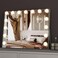 Large Vanity Lighted Mirror with Lights, 15 LED Bulbs, Light up Hollywood Makeup Mirror with 3 Color Modes, Tabletop or Wall-Mounted