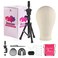 22 Inch Wig Head Mannequin Head with Wig Stand Tripod,Manikin Canvas Head Set for Wigs Making Display with Wig caps,T Pins Set Bristle Brush