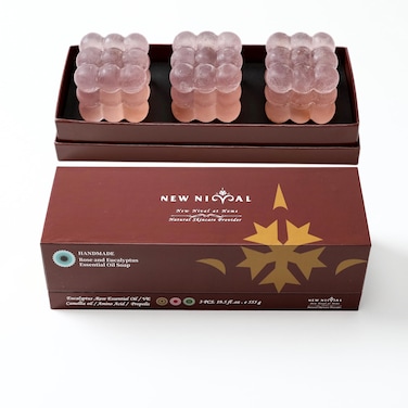 All Natural Bar Soap for Men,Enriched with Eucalyptus &amp; Rose Essential Oil,Vitamin E,Camellia Oil,and Amino Acids.Radiance for All Genders.Gift Packaging.19.5 Oz (Pack of 3)