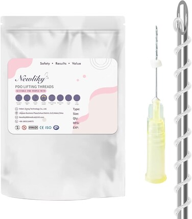 PCL Threads for Face Mono Screw Type 30G13MM PCL Threads for Face &amp; Body Lift Smoothing of Wrinkles with Sharp Tips 20pcs Long Lasting Tighten Skin and Firming