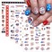 6Pcs 4th of July Nail Stickers Patriotic Independence Day Nail Art Stickers 3D Self-Adhesive USA Flag Stars Eagle Fireworks Nail Design Sticker Holiday Nail Decals for Nail Art Women DIY Manicure
