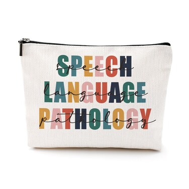 Speech Therapy Gifts Makeup Bag Speech Pathologist Gifts SLP Gifts Cosmetic Bag Speech Therapist Gift Thank You Appreciation Gift for Women Speech Language Pathologist Auntie Birthday Christmas