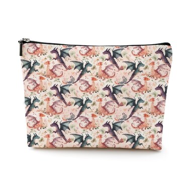 Cute Dragon Cosmetic Bag Dragon Stuff Merch Makeup Bag Funny Dragon Lover Gifts for Women Sister Animal Lovers Grandma Dragon Accessories Makeup Pouch Birthday Mothers Day Christmas Friendship Gifts