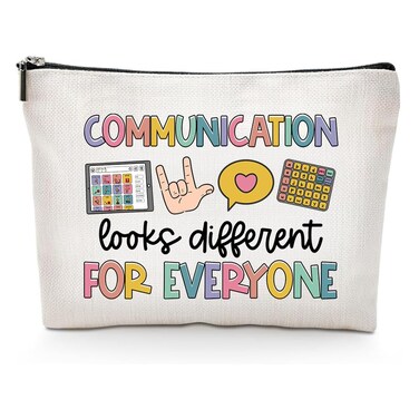 Speech Therapy Gifts, Speech Language Pathologist Gifts, SLP Cosmetic Makeup Bag, Birthday Christmas Thanksgiving Gifts for Speech Therapist, Speech Pathologist Tote Bag, Gifts for Speech Therapists