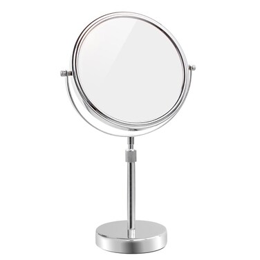 Nicesail Makeup Mirror Tabletop 8 Inch Double-Sided with 7X Magnification, Magnifying Mirror with Pedestal for Shaving Mirror, Height Adjustable Mirror for Makeup, Chrome Finish (8 Inch, 7X)