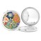 Nipichsha Compact Mirror, Pocket Travel Makeup Mirror, 2 - Sided 2X / 1X Magnification, Small Folding Portable Handheld, 2.75 in Silver, Mandala Flower