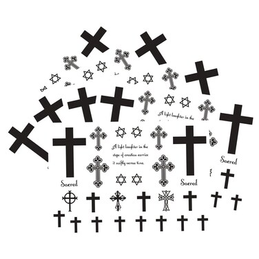 Black Cross Waterproof Temporary Tattoo Men and Women Scars Painted Small Cross Tattoos Sticker 5 Sheets 10x17CM