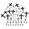 Black Cross Waterproof Temporary Tattoo Men and Women Scars Painted Small Cross Tattoos Sticker 5 Sheets 10x17CM