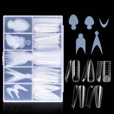 NMKL38 120PCS French Silicone Sticker Nail Dual Form Set Duet Nail System Reusable Pad Quick Building Mold Tips