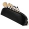 Leather Makeup Brush Case Pouch with Zipper, Portable Travel Makeup Brush Holders, Make up Brush Bag for Women Outdoor Travel Holder(Black)