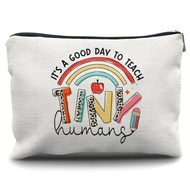 Nogrit Teacher Appreciation Gifts Makeup Cosmetic Bag,It's a Good Day to Teach Tiny Humans Teacher Leopard Makeup Travel Toiletry Bag,Back to School Gifts for Teachers,Thank You Gifts for Teachers