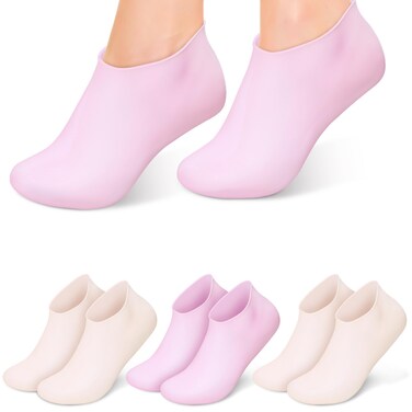 NOLITOY 4 Pairs Silicone Moisturizing Socks Foot Care Silicone Socks Silicone Feet Socks Beauty Socks for Women Foot Care